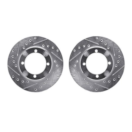 DYNAMIC FRICTION CO Rotors-Drilled and Slotted-SilverZinc Coated, 7002-72010 7002-72010